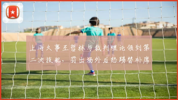 上海久事王哲林与裁判理论领到第二次技犯，罚出场外后怒踢替补席
